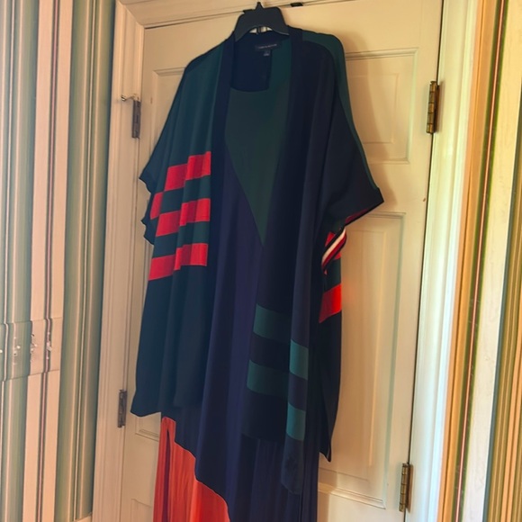 Colorblock Dress + Cardigan Set Size Large 2 Piece Knit Short Sleeves RUGBY - Picture 6 of 11